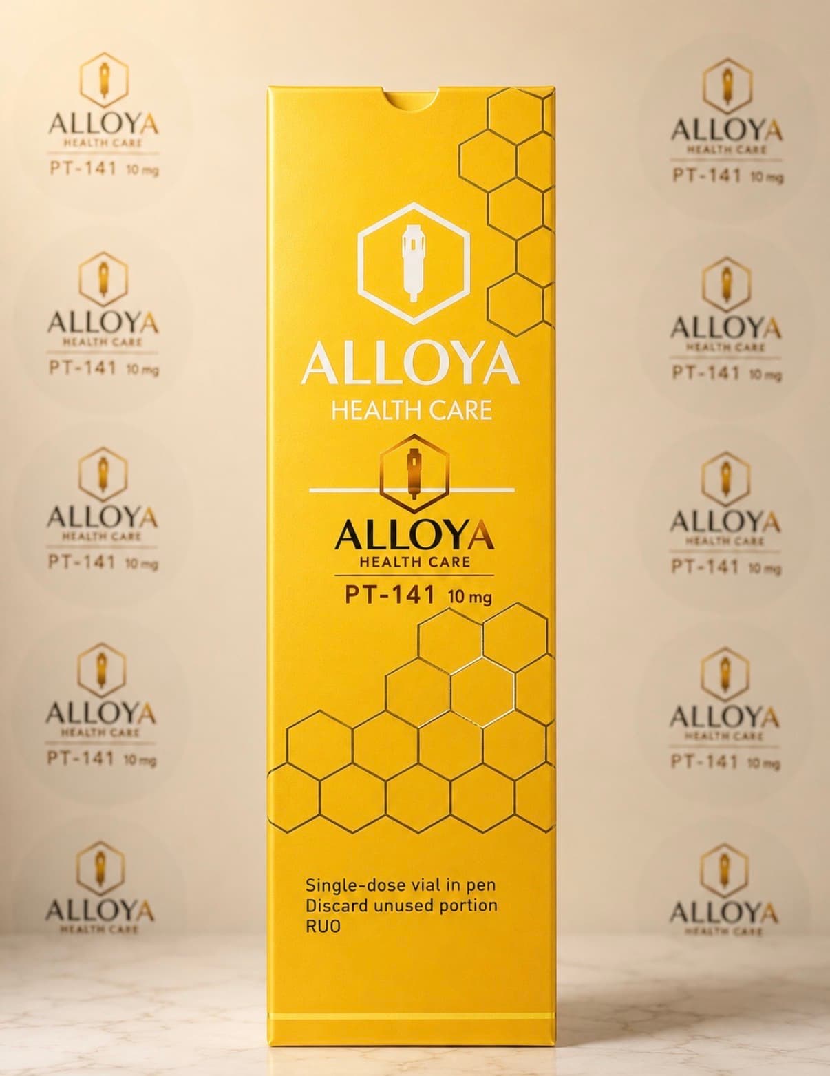 Alloya Health Care PT-141 10mg pen and product box